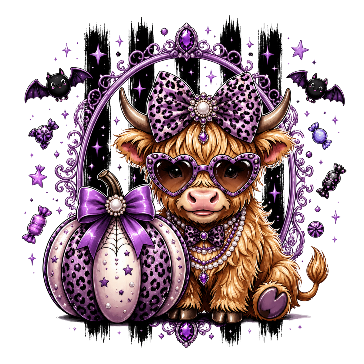 Highland Cow Purple