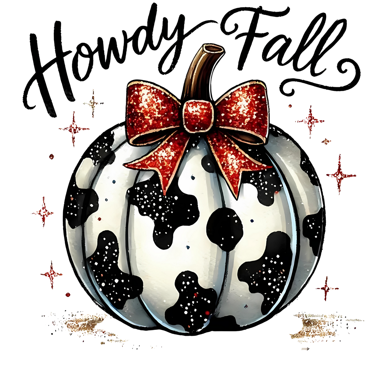 Howdy Fall Cow Print Pumpkin