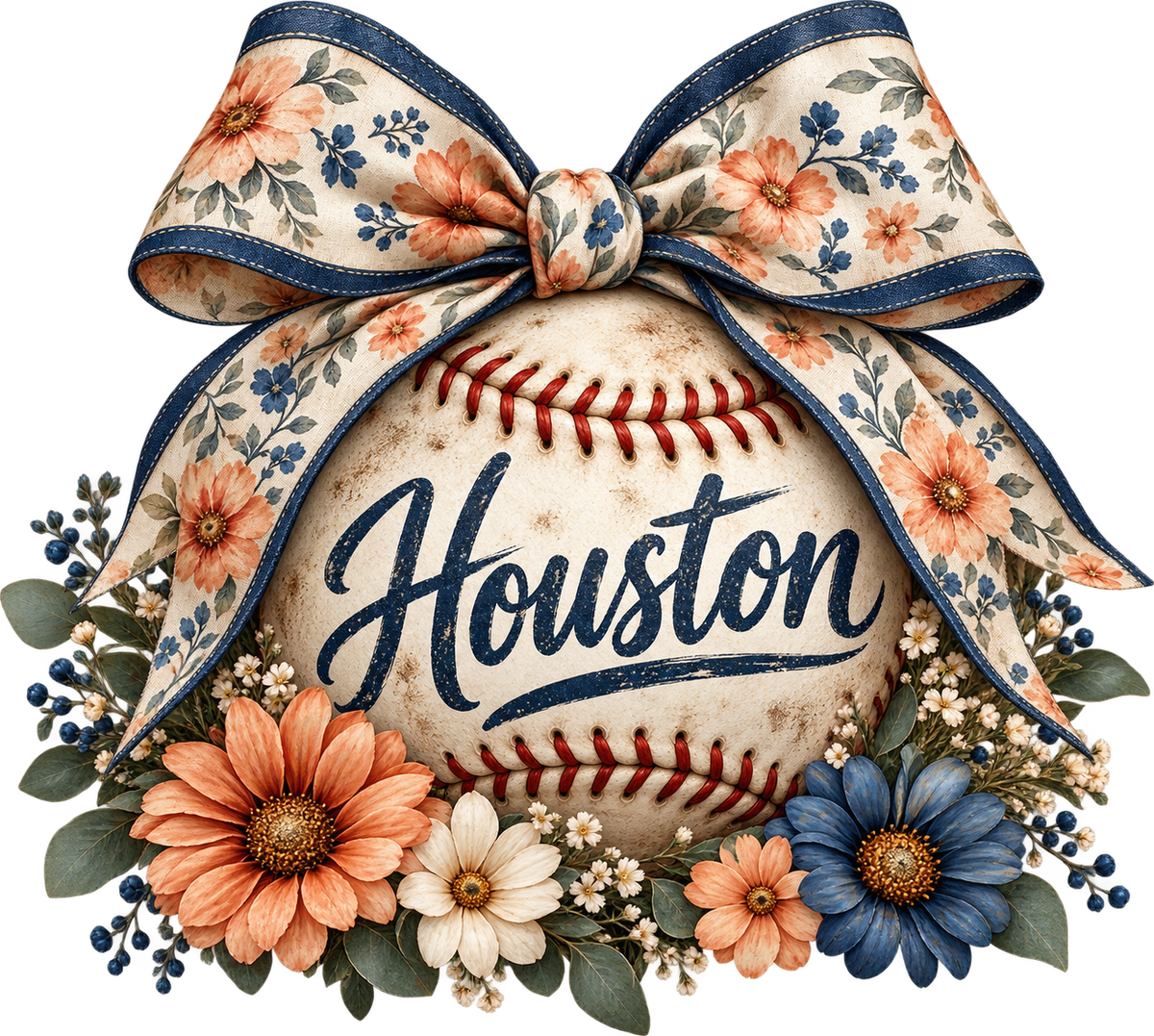 Houston Baseball with Bow