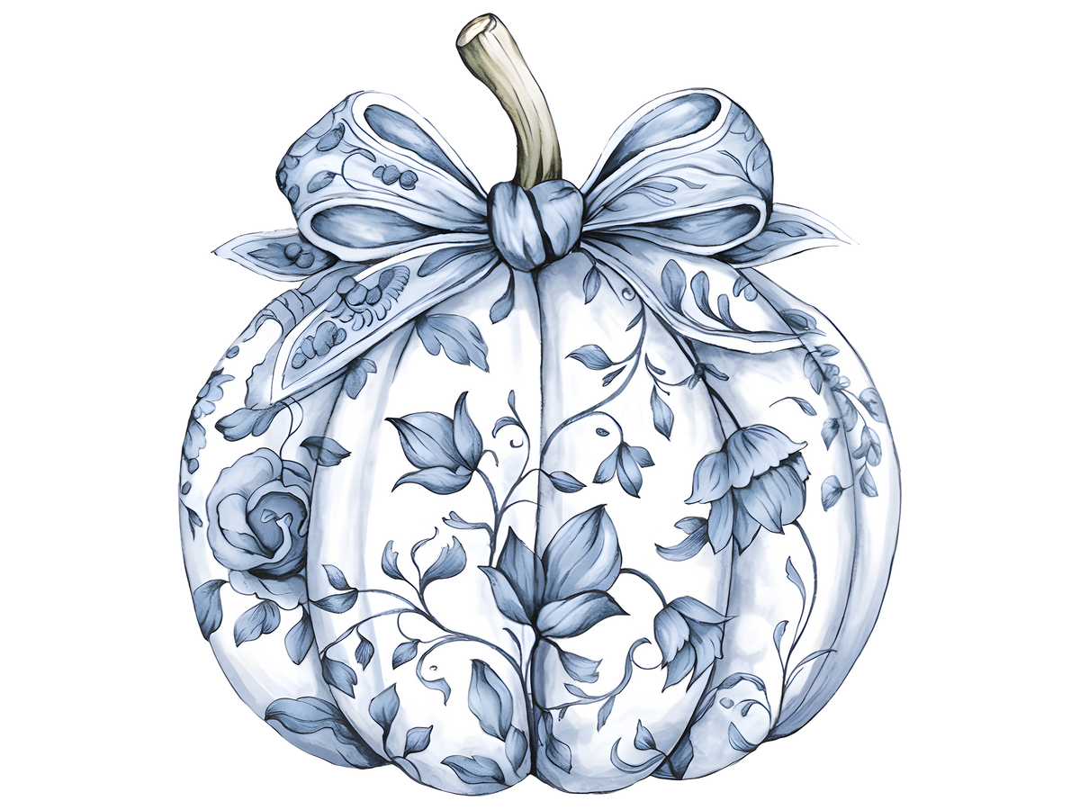Vintage Floral Pumpkin