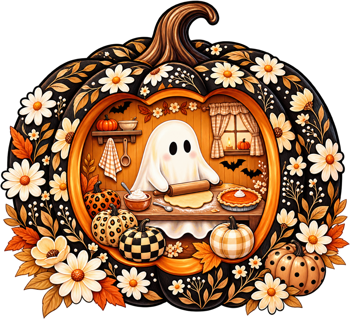 Ghost Baking in Pumpkin