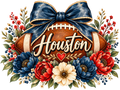 Houston Football with Bow