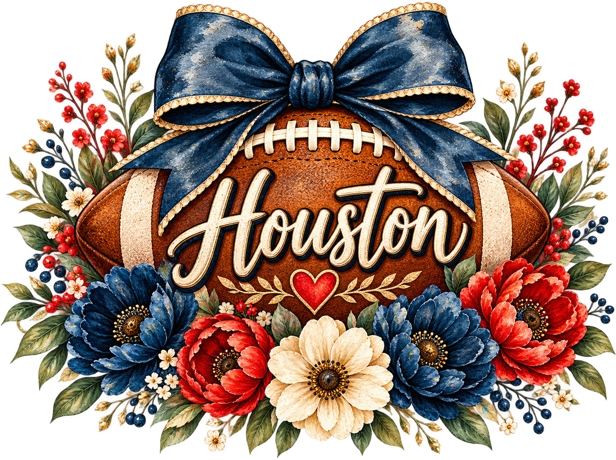Houston Football with Bow